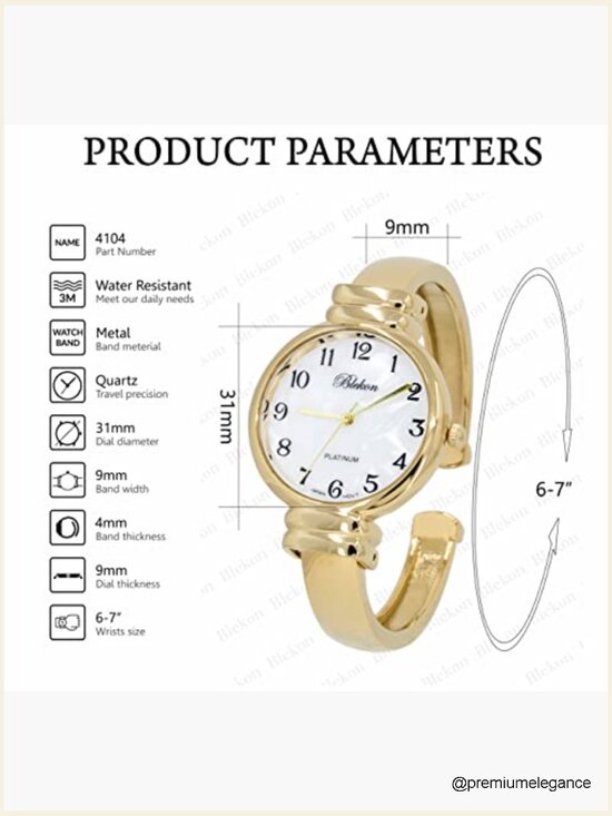 Mother of Pearl Cuff Bracelet Watch for Women Japanese Quartz Bangle Style main image 4